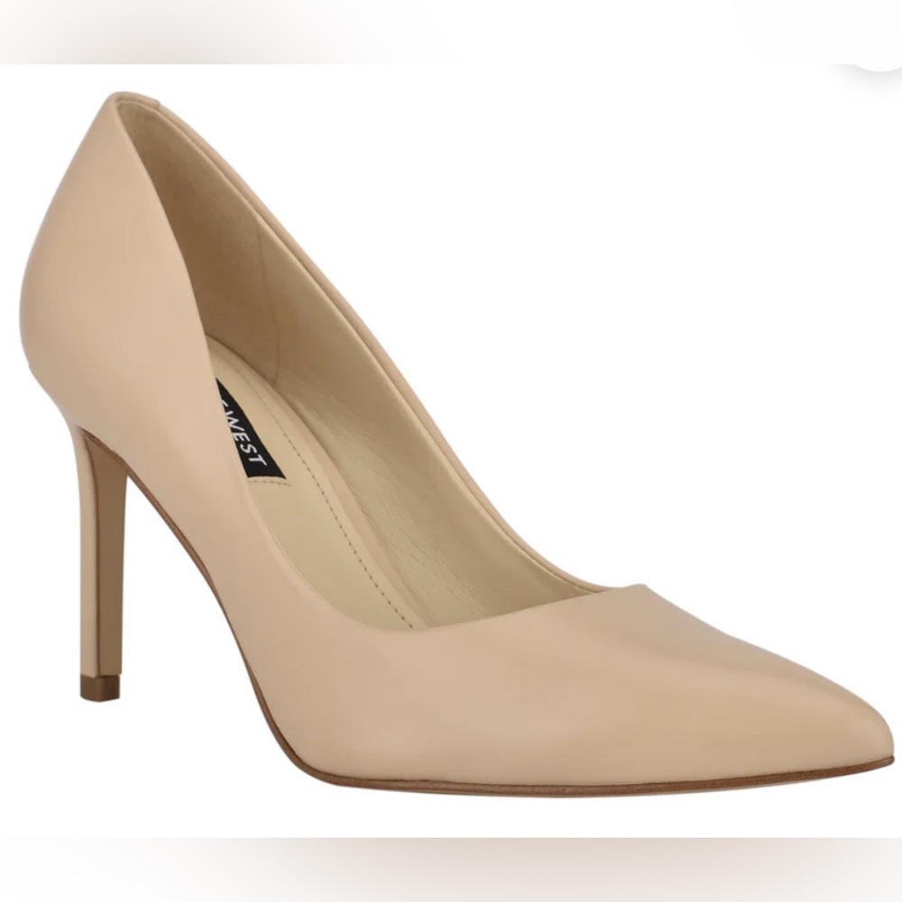 Ezra Pointy Toe Pumps Ivory Leather Size 8